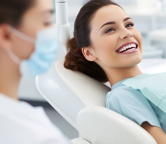 Girl visiting the dentist for a professional cleaning